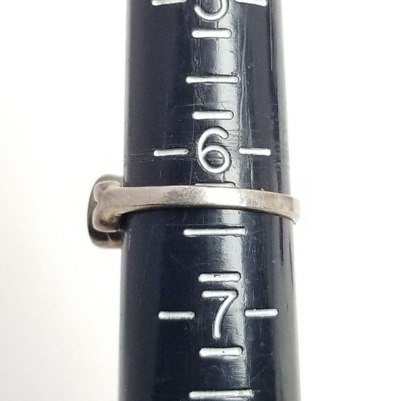 Vintage Sterling Silver Oval Clear Rhinestone Solitaire Ring Size 6 Band, Estate - Picture 6 of 9